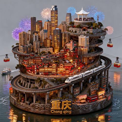 重庆金属浮雕立体磁吸冰箱贴文旅文创伴手礼物旅游景点景区装饰品