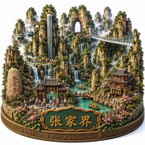 张家界金属立体浮雕冰箱贴