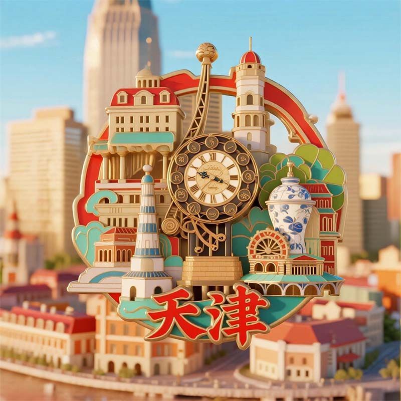 【天津】景点金属立体浮雕冰箱贴旅游纪念品文创礼物伴手礼装饰贴