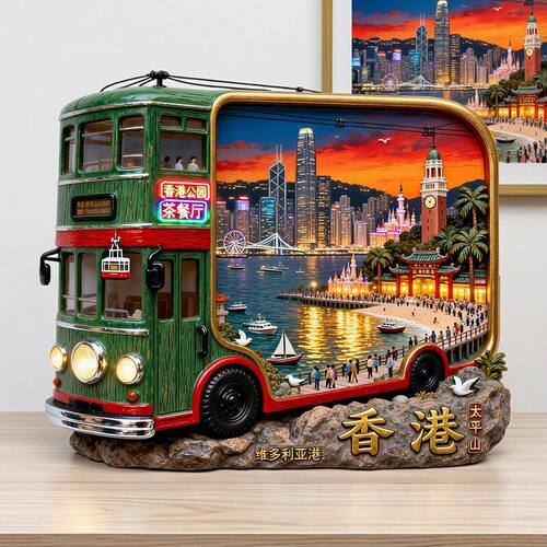 香港金属浮雕立体冰箱贴太平山尖沙咀钟楼旅游景区文创装饰伴手礼