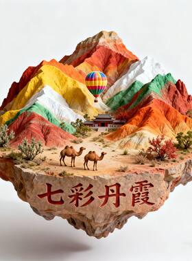 【七彩丹霞】甘肃张掖金属浮雕立体冰箱贴旅游景点文创创意伴手礼