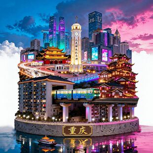 重庆金属浮雕立体冰箱贴李子坝洪崖洞解放碑文创旅游景区伴手礼物