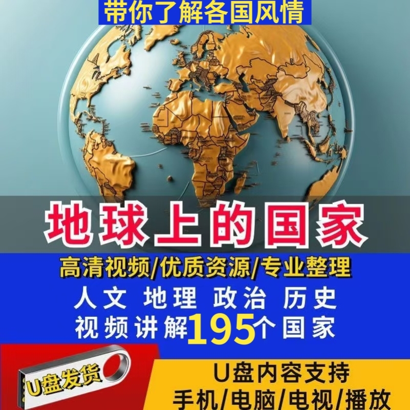 地球上的国家星球纪录片U盘环游世界风景地理历史讲解视频MP4优盘