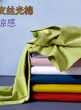 液氨80支丝光棉短袖t恤女夏季圆领修身精梳棉体恤高端打底衫冰丝