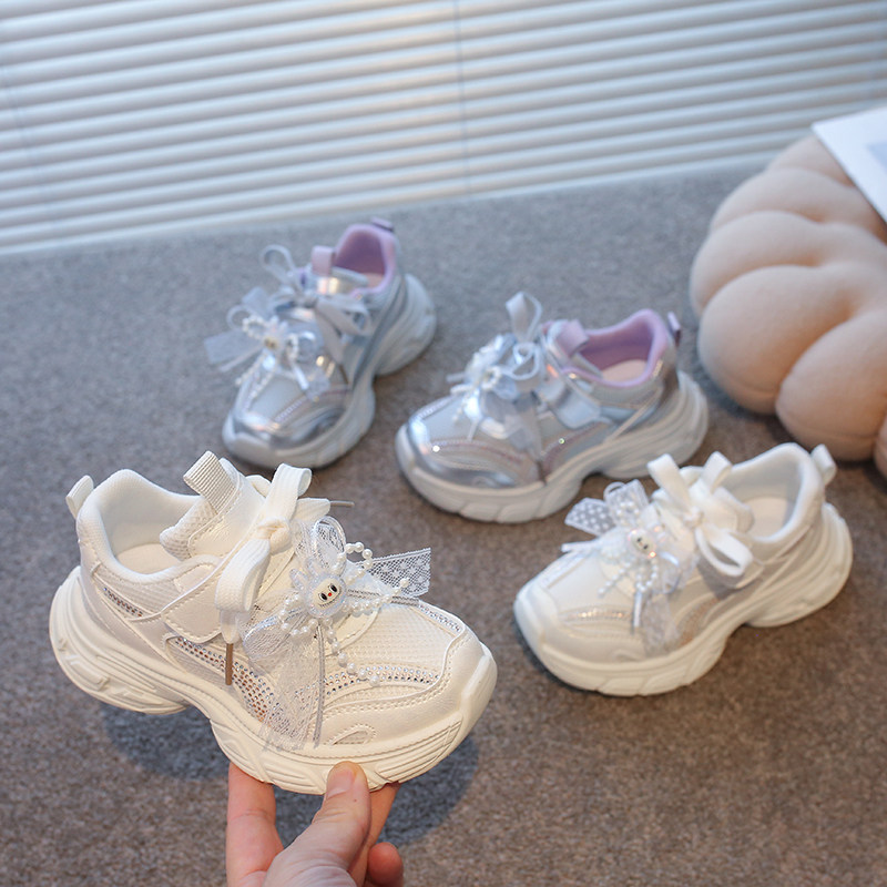 ABC ONE女童透气网面运动鞋春秋2026新款软底时尚百搭休闲老爹鞋