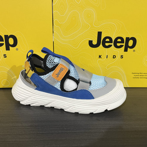 jeep夏季新款男女童魔术贴网面舒适镂空轻便软底防滑耐磨框子鞋