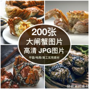 饰打印海报宣传素材 高清大闸蟹美食图片阳澄湖螃醉蟹黄餐厅菜单装