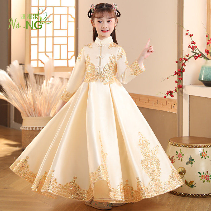 汉服女童秋冬原创中国风超仙古装新款连衣裙旗袍儿童中式高端唐装