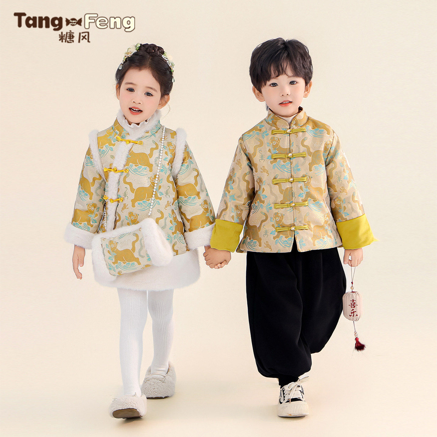 男童汉服儿童新中式国风套装女童裙子古装2026新款冬季男宝宝唐装