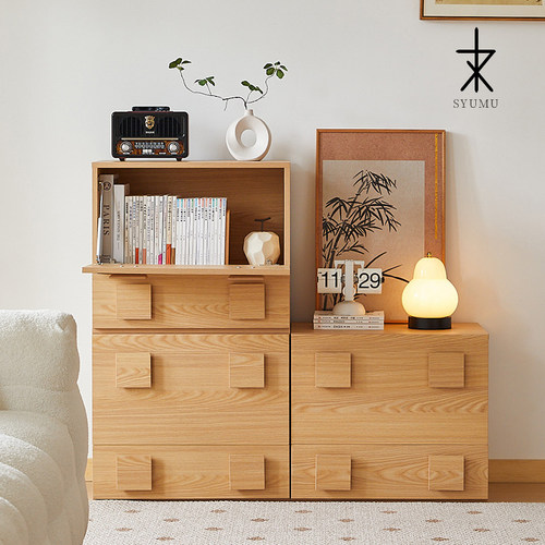 三又木原木卡门柜中古风组合柜
