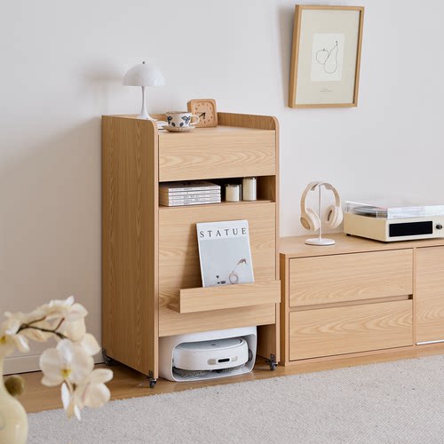 三又木实木扫地机器人柜客厅边柜