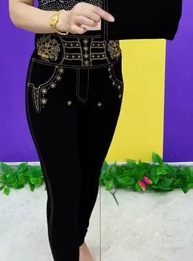 秋冬加绒加厚打底裤抗起球黑色高腰女妈妈外穿显瘦弹力洋气铅笔裤