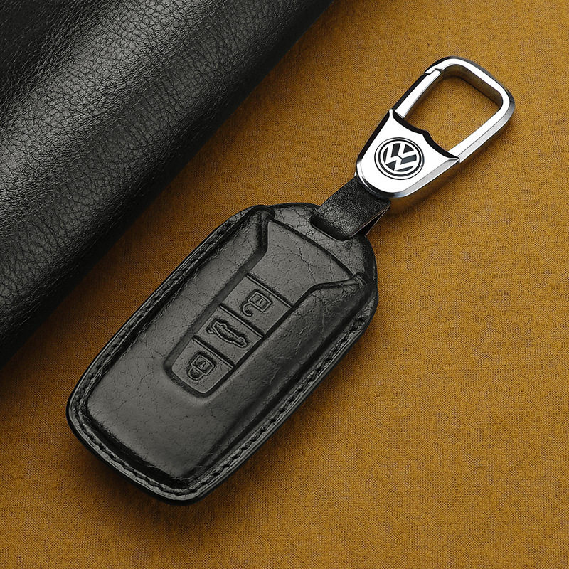 适用23款大众途锐钥匙套真皮专用改装件配件汽车钥匙包壳扣19款