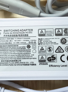 正品福佳FUJIA电源适配器12V4A探测仪LED显示器屏12V4000MA充电器