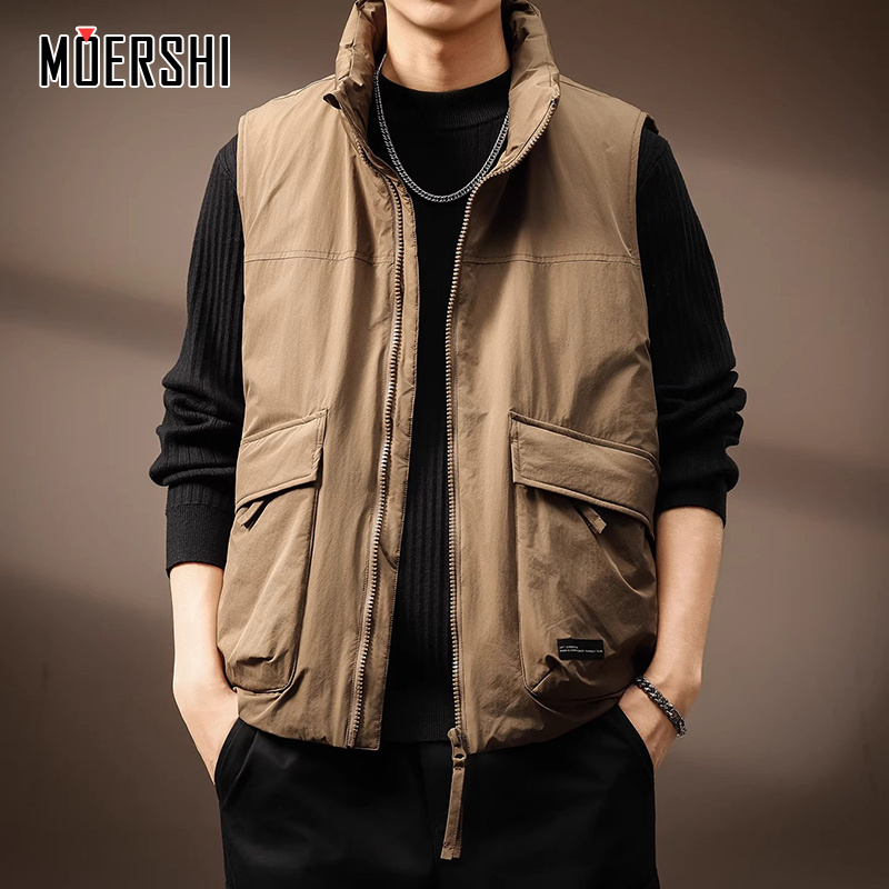 白鸭绒羽绒马甲男轻便羽绒服外套