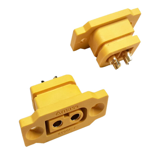 XT60E-F带固定座母头适配XT60全系类铜镀金AMASS航模配件