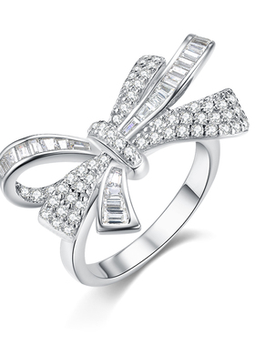 高碳钻蝴蝶结轻奢名媛食指夸张