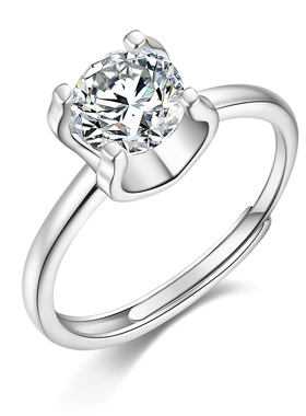 戴之梦女925纯银莫桑钻戒指
