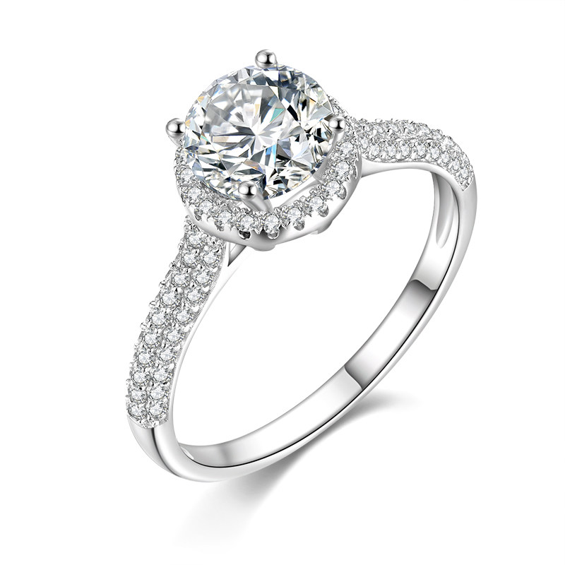 网红戒指不掉色纯银轻奢小众精致食指戒大牌一克拉鸽子蛋钻戒仿真