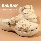 饰女款 洞洞鞋 扣适配卡洛驰装 花配饰diy复古花朵crocs鞋 卡扣 配饰鞋