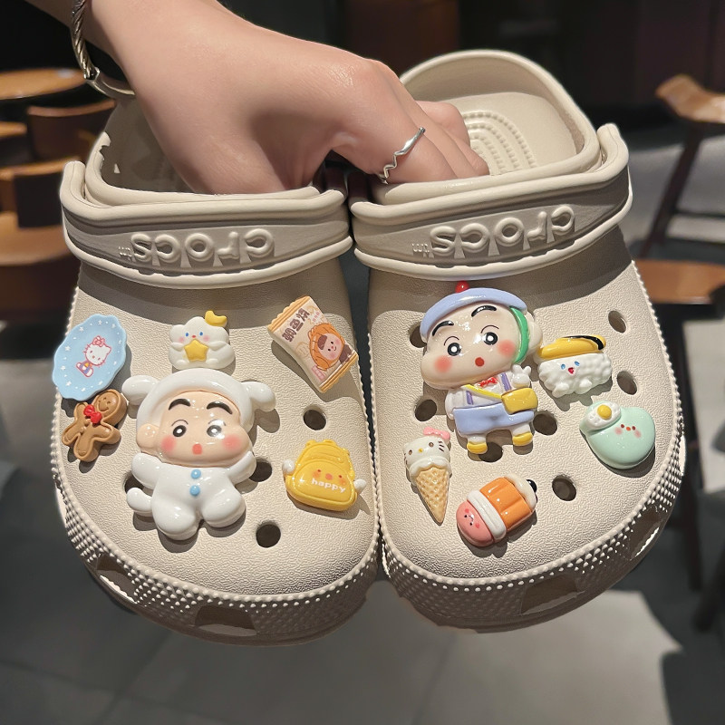 原创洞洞鞋配饰卡通糖果小新小葵crocs鞋花crocs智必星装饰扣鞋花