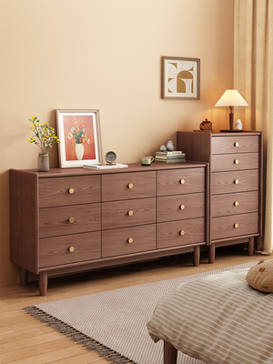 红林日记实木抽屉柜卧室九抽屉客厅储物柜客厅储物柜六抽屉柜