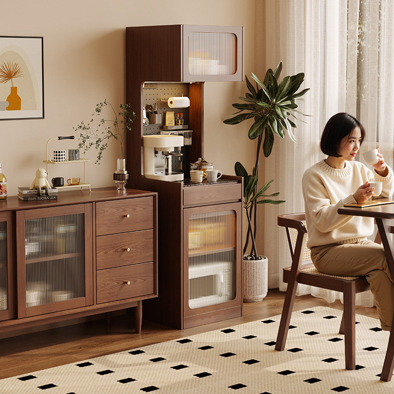 实木餐边柜窄款高柜厨房靠墙一体储物柜橱柜厨房新款置物柜茶水柜,住宅家具,餐边柜,淘宝优惠券,粉丝福利购,淘宝优惠卷