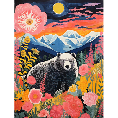 瞌睡熊数字油画diy油彩画画手绘填充高级感手工涂色填色画
