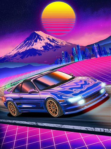 丰田MR2数字油画cioioil