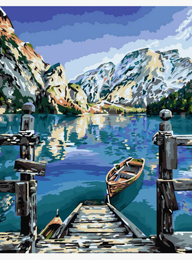 高级感数字油画diy填充手绘丙烯油彩画装饰画山中一个安静的地方