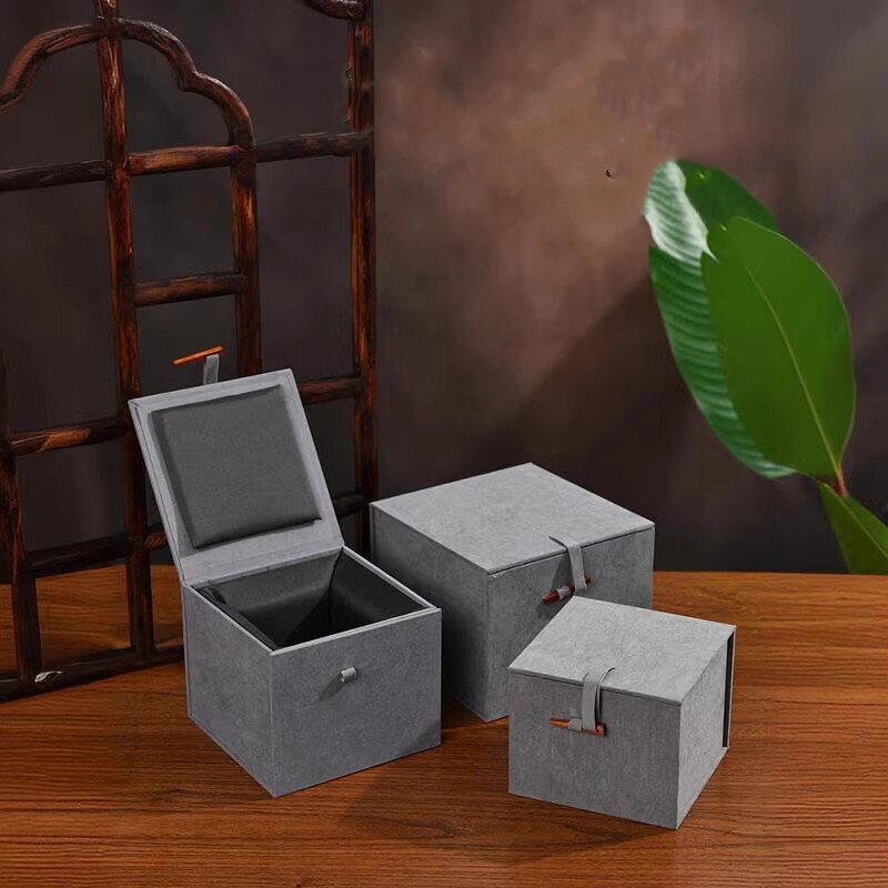 木骨针复古中国风绒布方形锦盒高档珠宝紫砂壶礼盒收纳盒定制logo