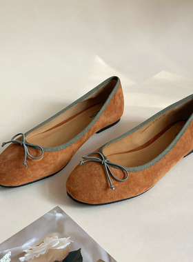 会员福利 | 亚麻搭配好伴履 复古玛奇朵棕芭蕾鞋平底单鞋女