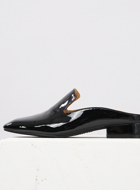 【36-39 断码捡漏】方头漆皮穆勒鞋女半拖外穿女鞋