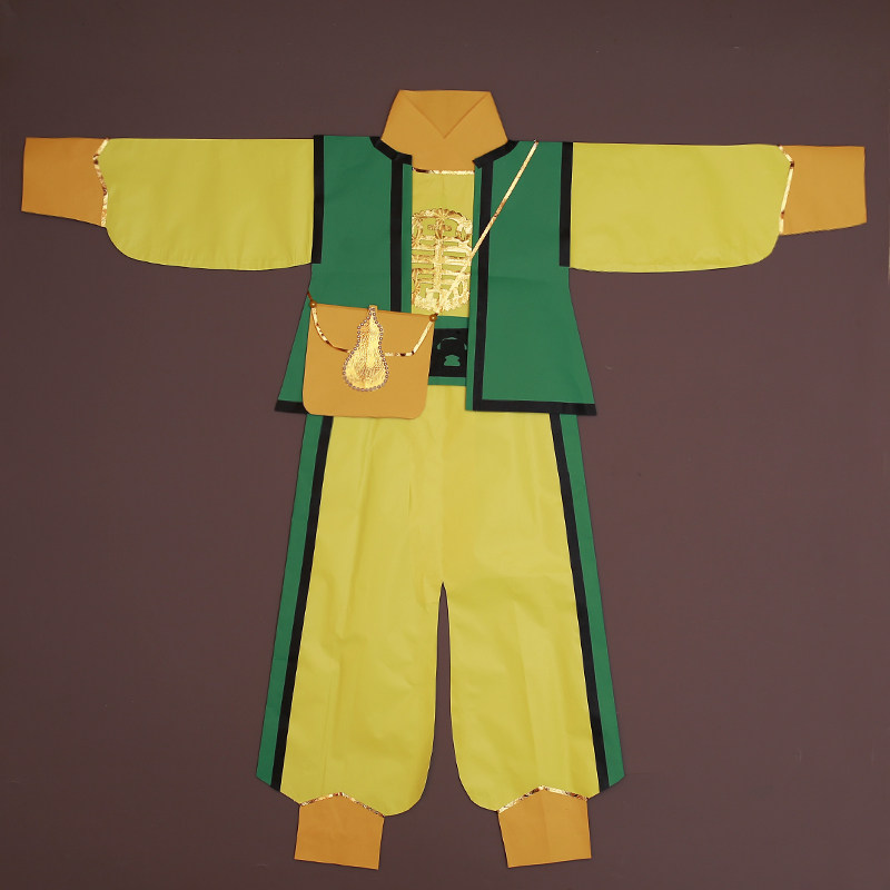 黄小跑服饰仙家纸衣服纸袍报马仙衣跑腿办事常服纸质衣裳可定制