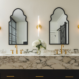 欧式异形洗手间挂墙式防雾镜设计简约装饰镜卧室桌面高级化妆镜子