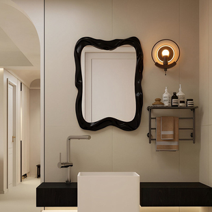 异形高端艺术造型浴室镜酒店民宿洗漱化妆镜高级小众ins风梳妆镜