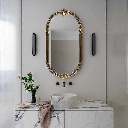 轻奢椭圆led智能浴室镜北欧设计艺术装饰镜高级衣帽间壁挂梳妆镜