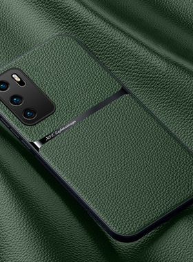 ALIVO适用华为p40手机壳华p40pro磁吸p40por高级感p4o保护套p40pr0曲屏外壳四零防摔全包p49新款素皮男女商务