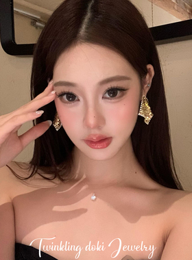 魔毯耳环金色亮片流苏耳夹轻奢气质高级感独特漂亮耳钉夸张大耳饰