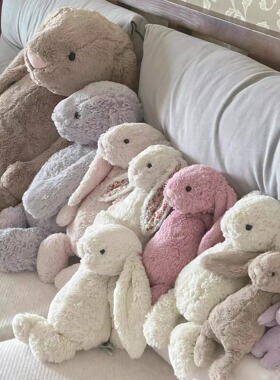 英国jELLYCAT邦尼兔玩偶乳白色蓝色兔子毛绒玩具玩偶情人节送礼物