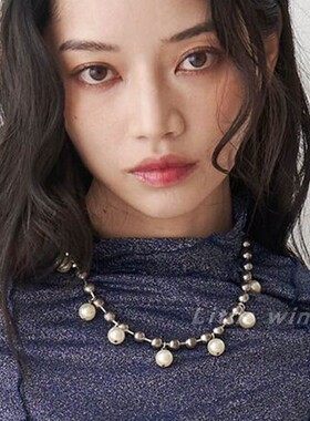 日韩ins甜酷亚文化Y2K金属项链女