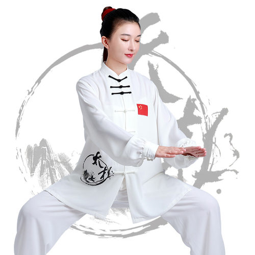 太极服女2022新款高端比赛表演太极拳练功服男春秋装武术服装长款