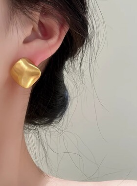 欧美风金属女拉丝高级感耳环