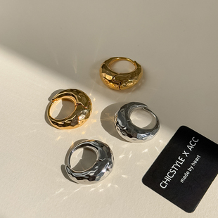 欧美小众设计金属ins冷淡风小耳环精致耳圈耳饰潮人个性 通勤时尚