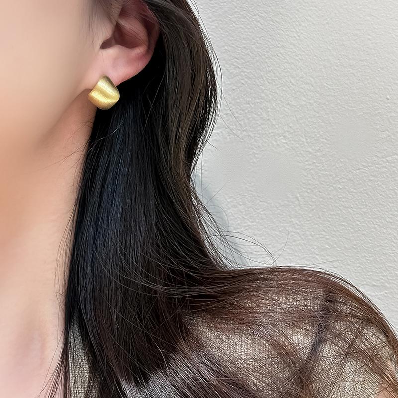 金属冷淡风拉丝女耳环