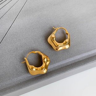 欧美小众设计高级感金属不规则耳环冷淡风潮人气质耳扣2025新款 女