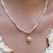 法式 轻奢双层珍珠气质温柔高级感项链颈链2025夏季 度假风锁骨链女