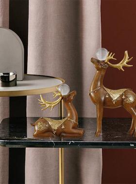 欧式酒柜装饰品摆件奢华美式创意家居客厅电视柜麋鹿摆设结婚礼物