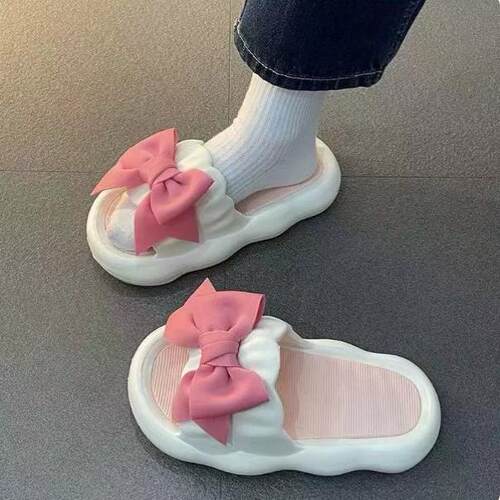 蝴蝶结厚底拖鞋女学生宿舍夏季外穿防滑防臭eva踩屎感超软凉拖鞋