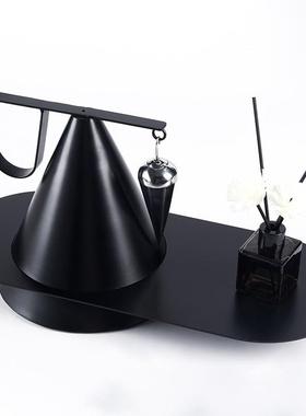 现代简约抽象金属平衡艺术蓝色小飞人树脂摆件客厅卧室家居装饰品